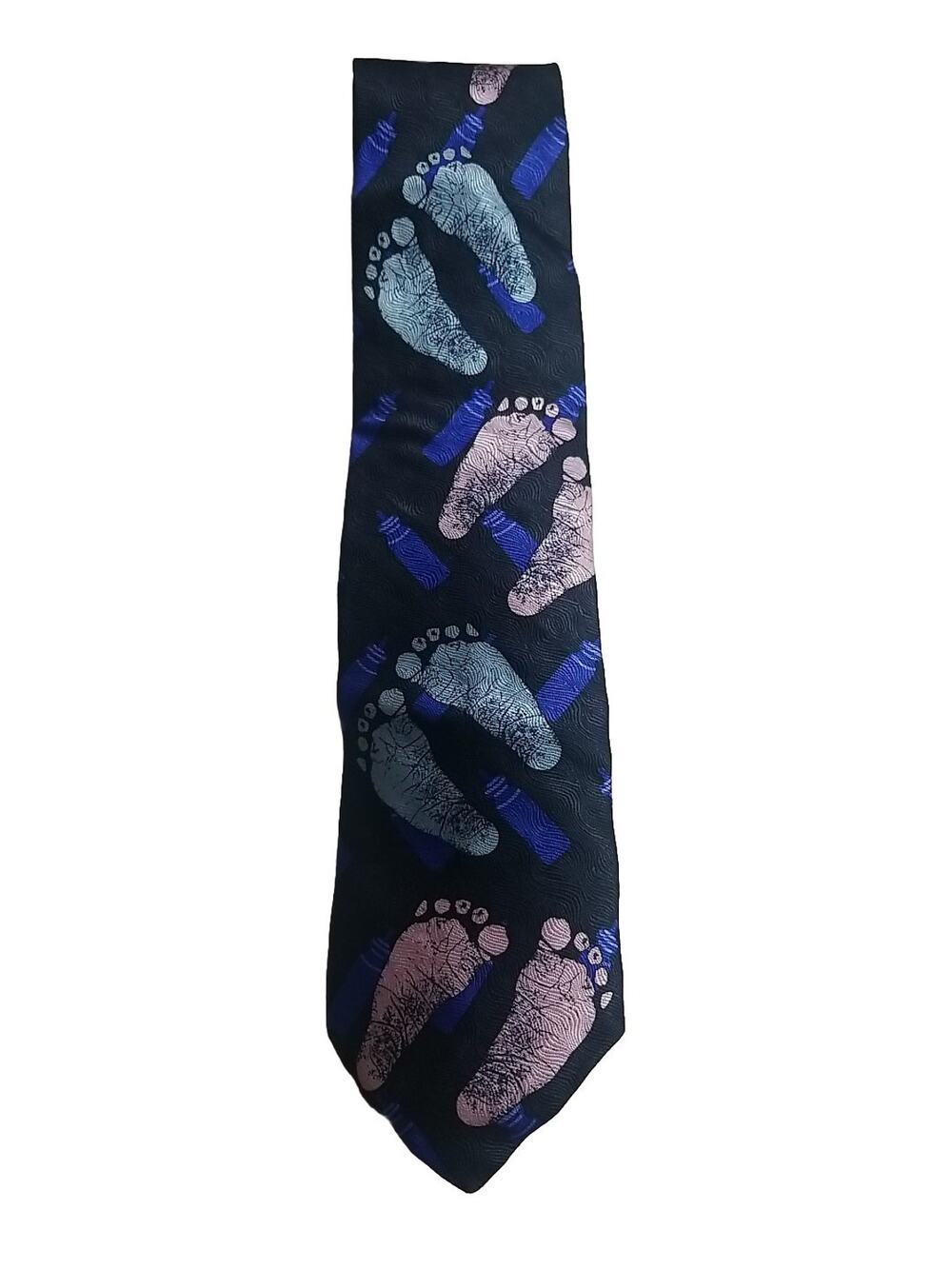 Vintage Avery Medical Fashions Feet First Steps Blue Necktie Tie baby reveal
